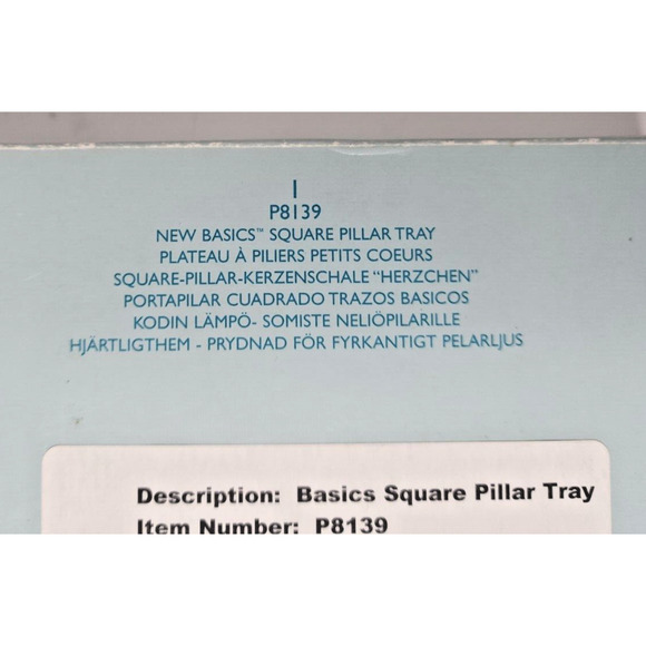 PartyLite New Basics Square Pillar Tray Retired New P8139/P29B - Picture 4 of 4